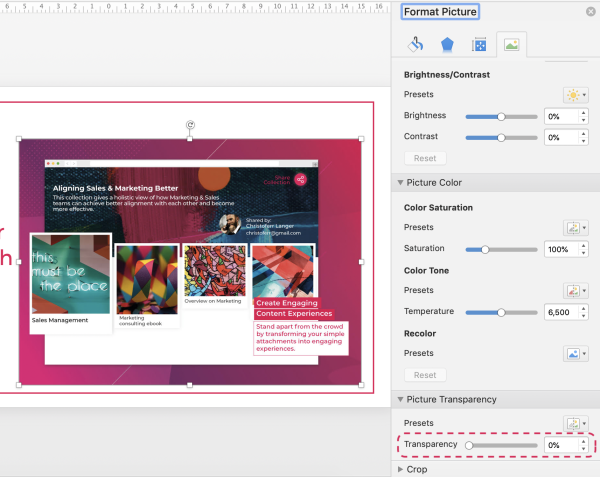 How To Make A Picture Transparent In Powerpoint 2021 Select The Picture Or Fill Background For 